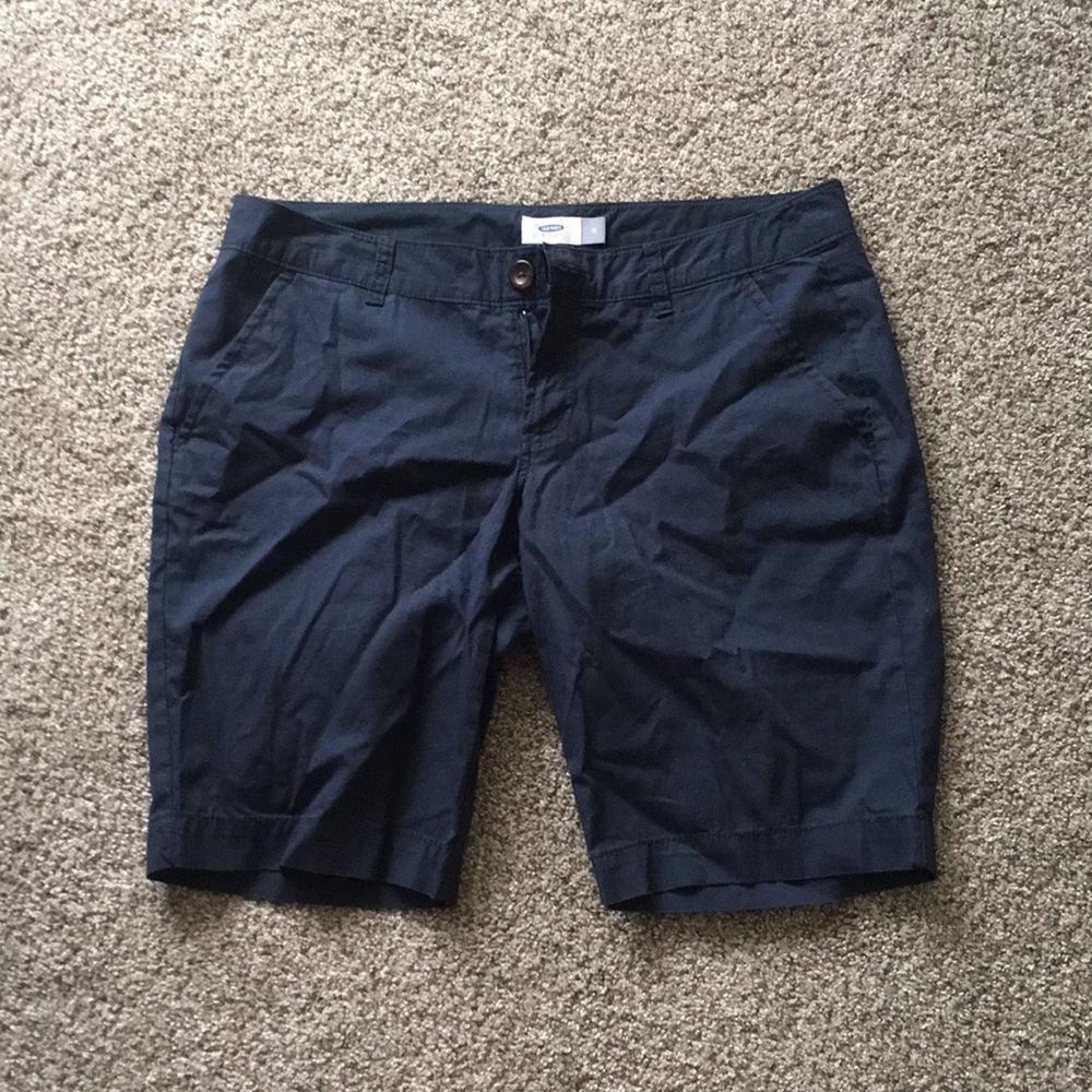 Old navy Bermuda shorts.  Navy blue.